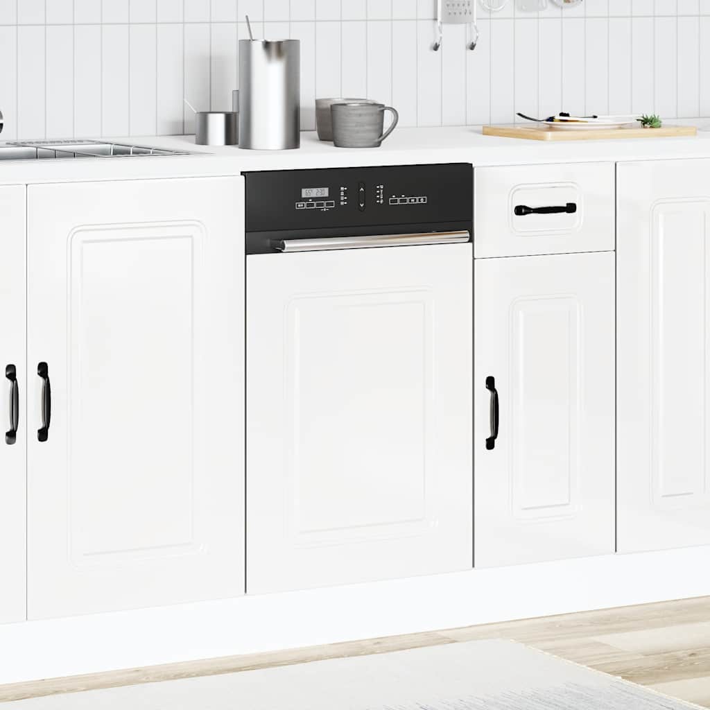 Dishwasher Panel "Kalmar" High Gloss White 45x1,5x67 cm Engineered Wood