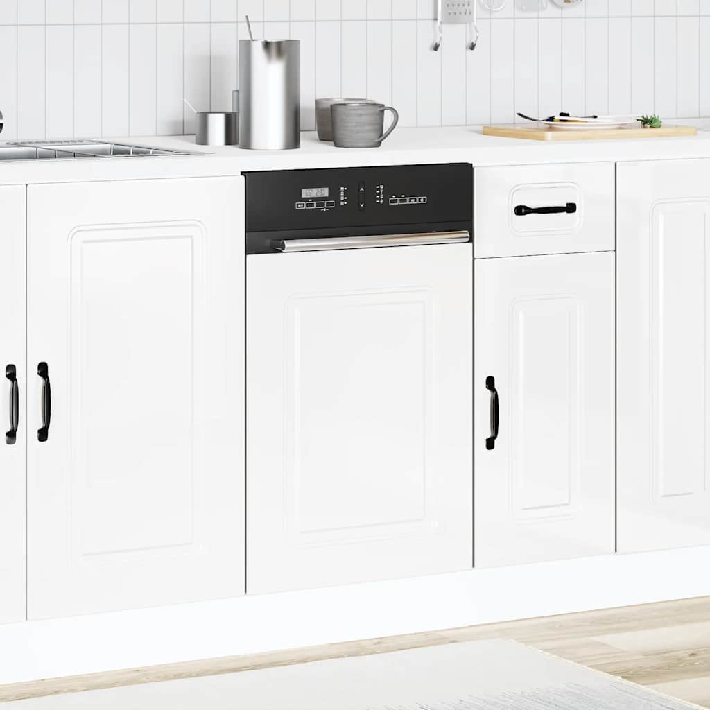Dishwasher Panel "Kalmar" High Gloss White 45x1,5x67 cm Engineered Wood
