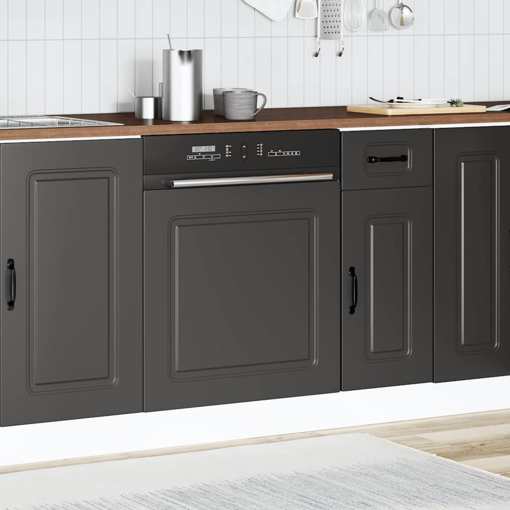 Dishwasher Panel "Kalmar" Black 60x1,5x67 cm Engineered Wood