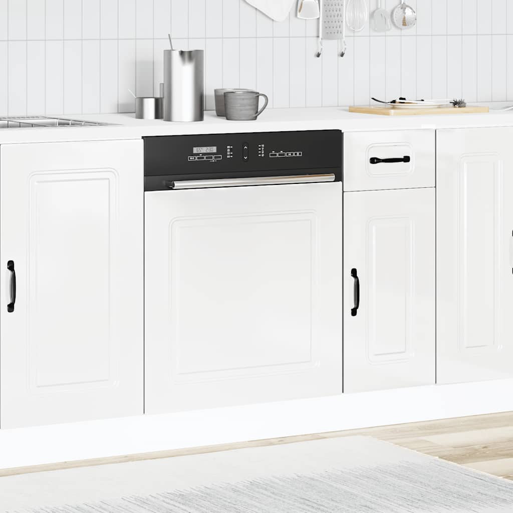Dishwasher Panel "Kalmar" High Gloss White 60x1,5x67 cm Engineered Wood