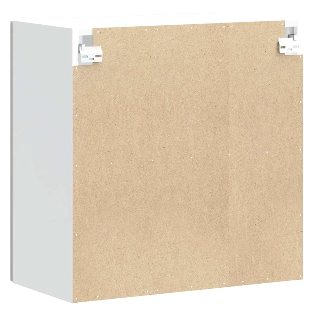 Kitchen Wall Cabinet with Glass Door "Kalmar" High Gloss White Engineered Wood
