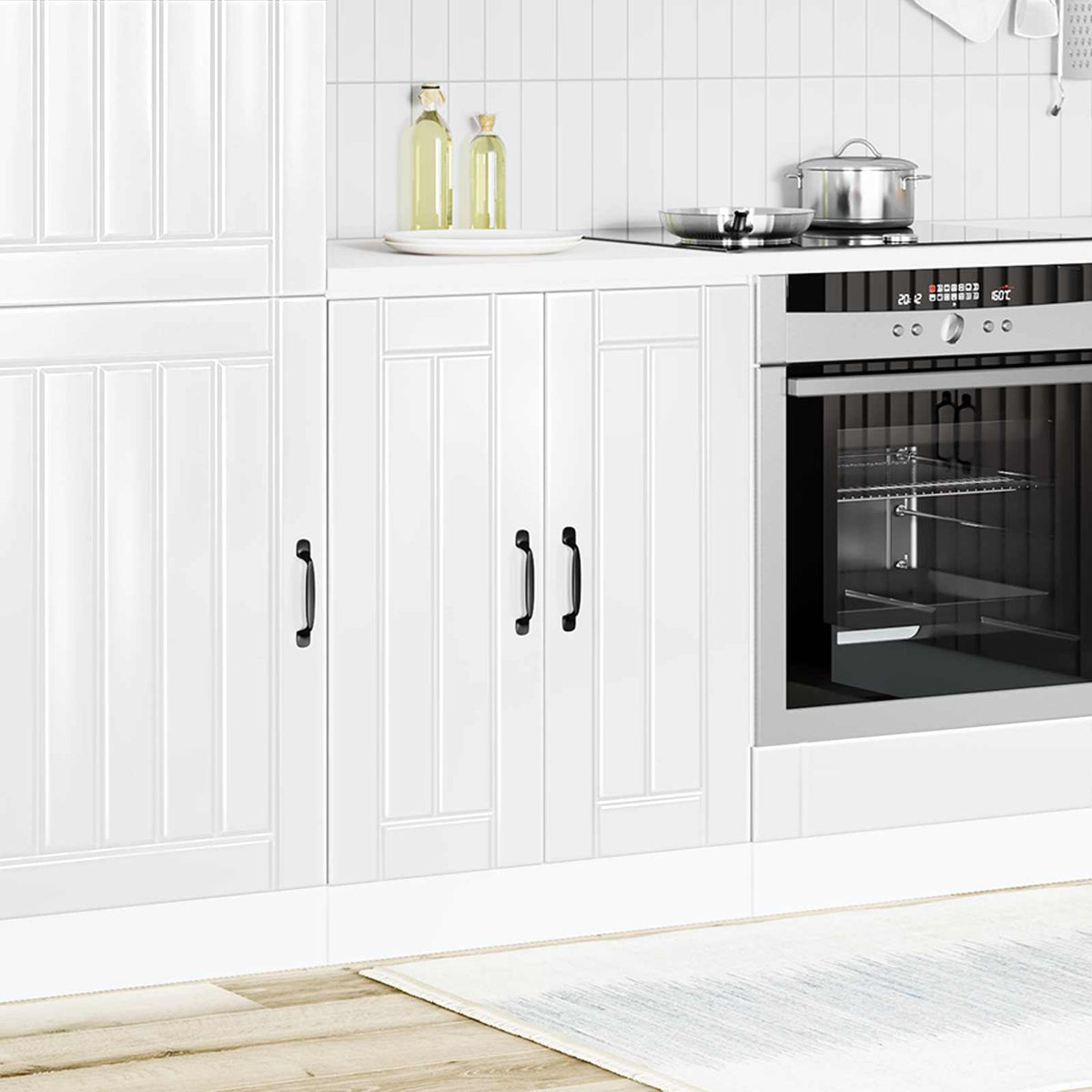 Sink Base Cabinet "Lucca" High Gloss White Engineered Wood