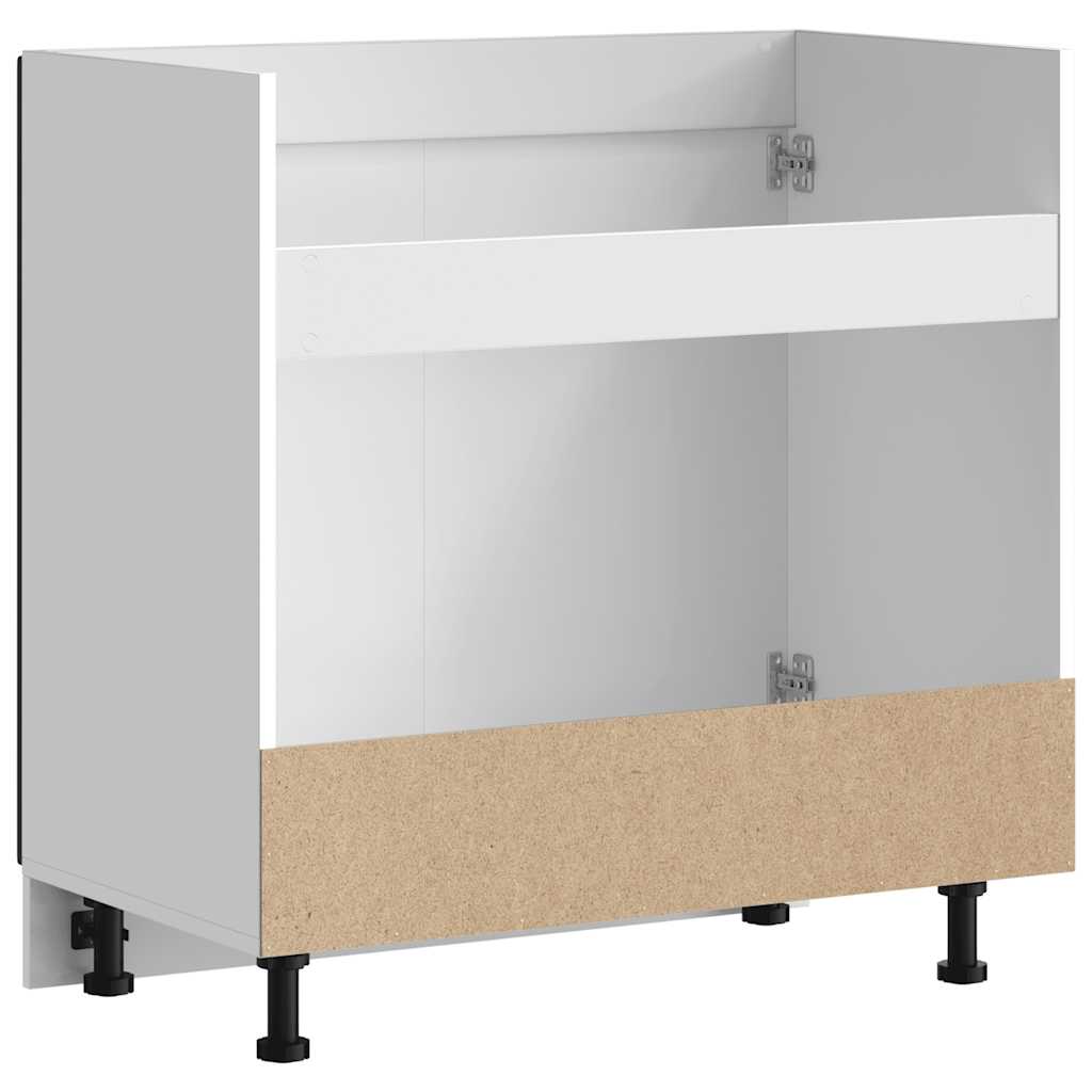 Sink Base Cabinet "Lucca" Black Engineered Wood
