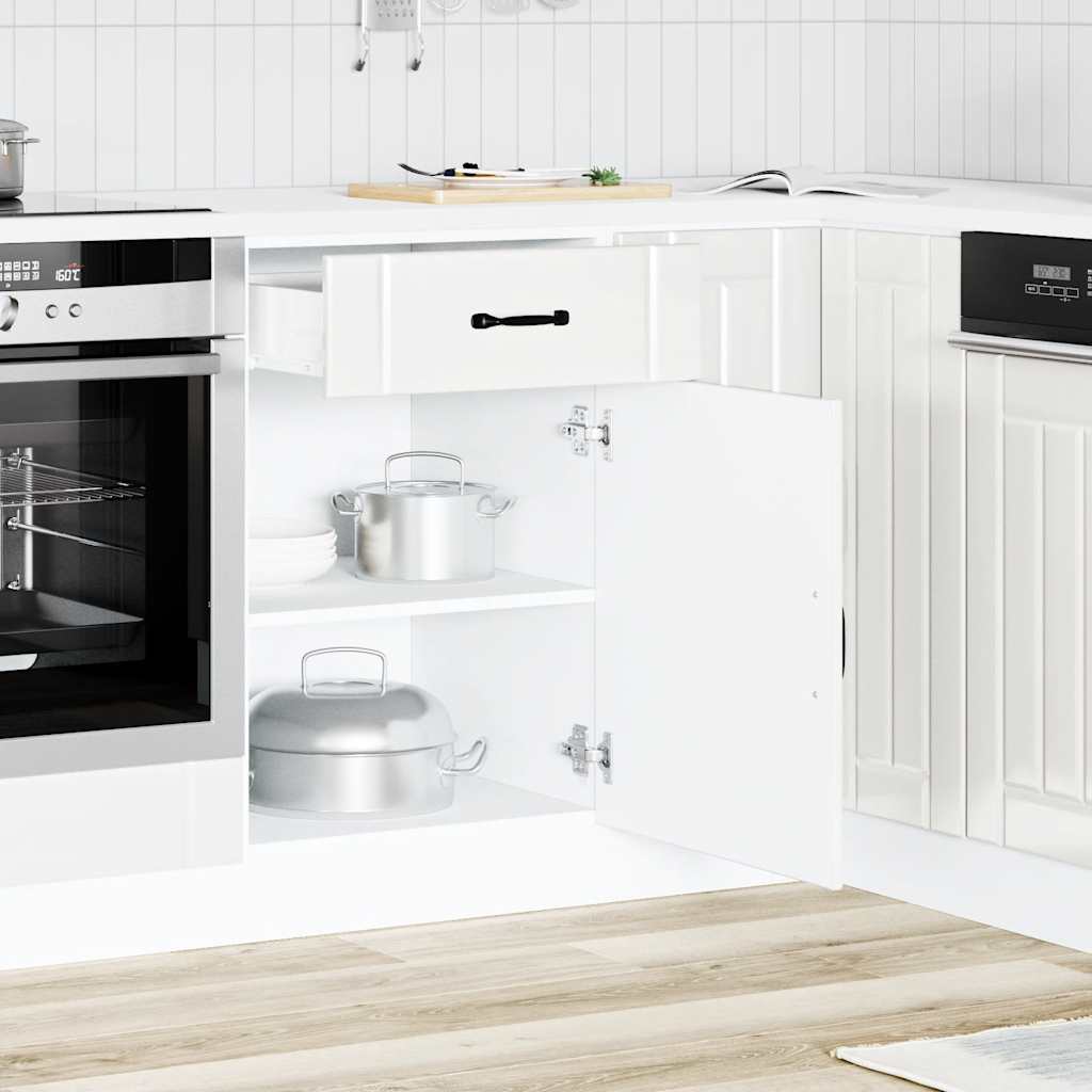 Kitchen Base Cabinet "Lucca" High Gloss White Engineered Wood