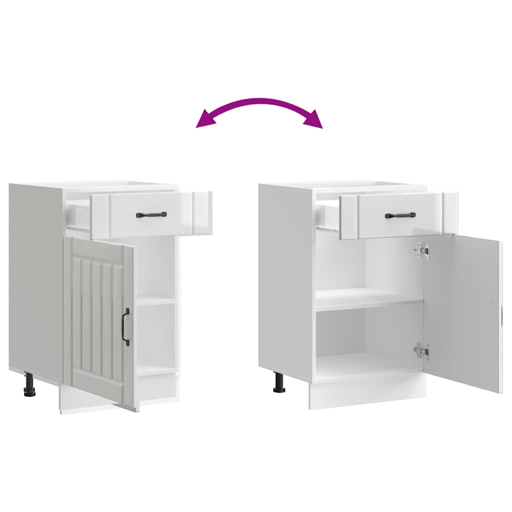 Kitchen Base Cabinet "Lucca" High Gloss White Engineered Wood