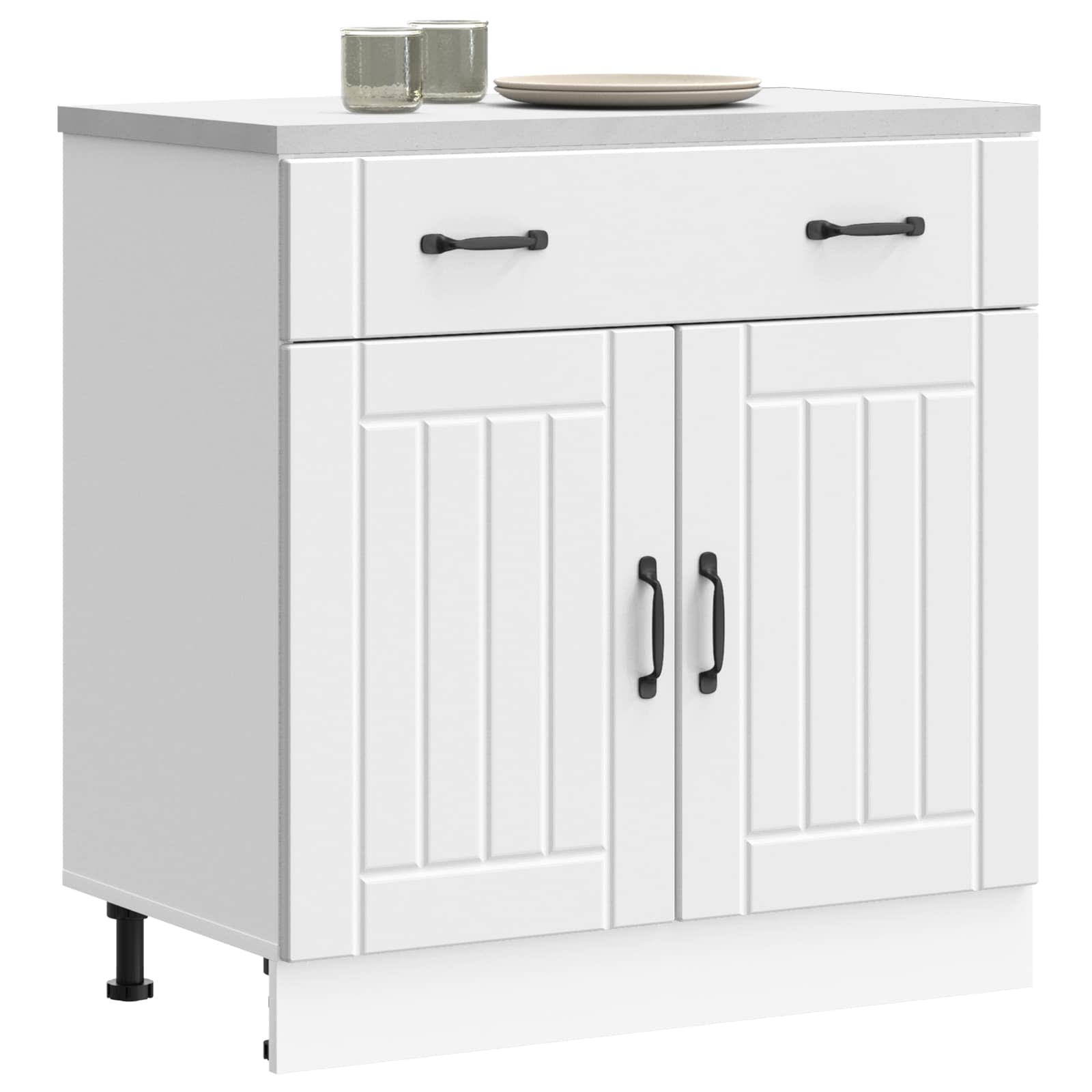 Kitchen Base Cabinet Lucca White Engineered Wood