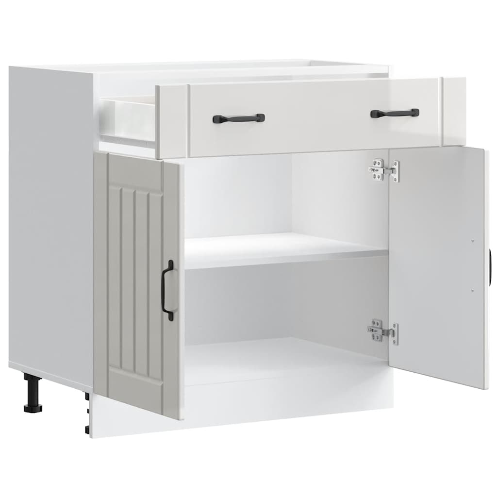 Kitchen Base Cabinet "Lucca" High Gloss White Engineered Wood