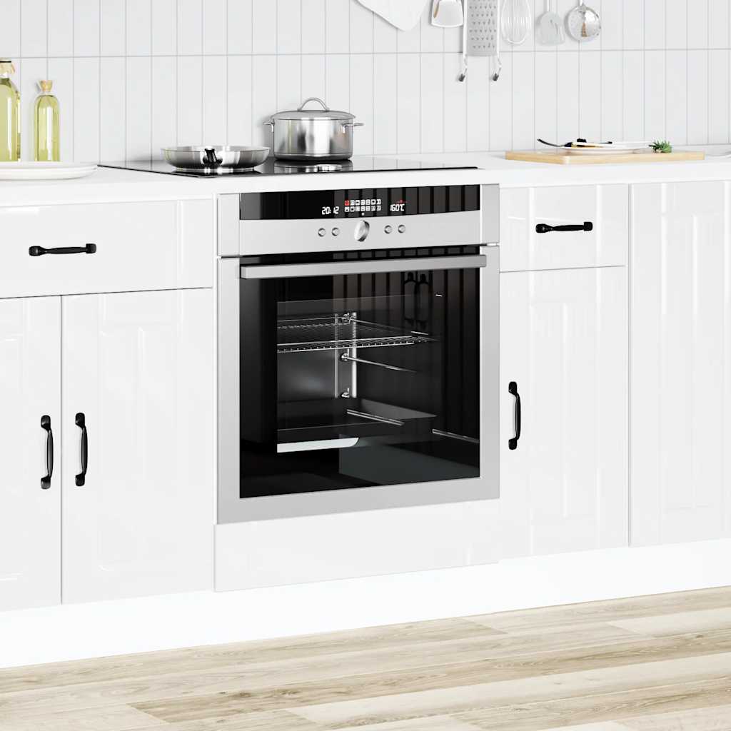 Oven Cabinet "Lucca" High Gloss White Engineered Wood