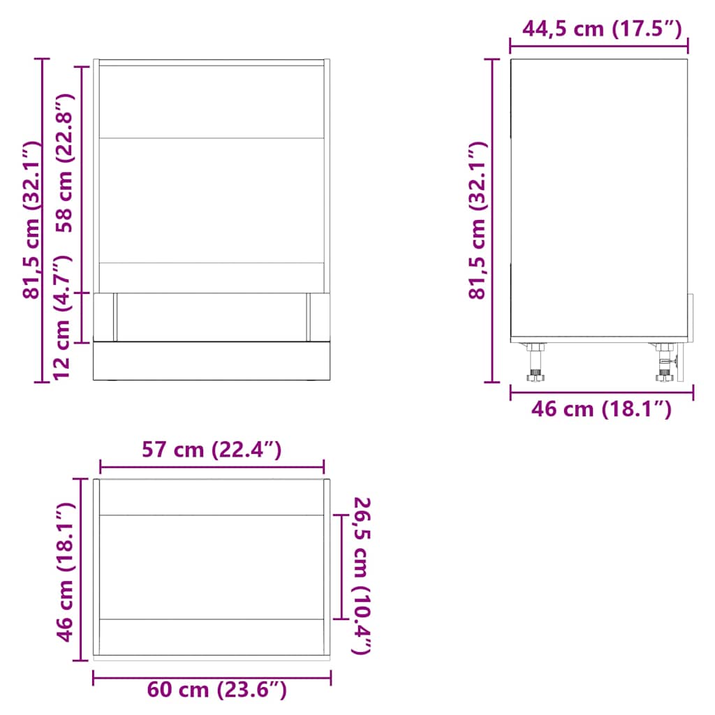 Oven Cabinet "Lucca" High Gloss White Engineered Wood