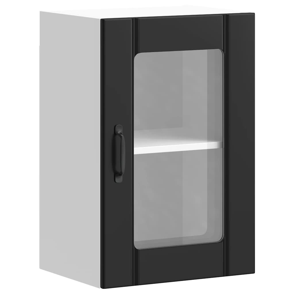 Kitchen Wall Cabinet with Glass Door "Lucca" Black