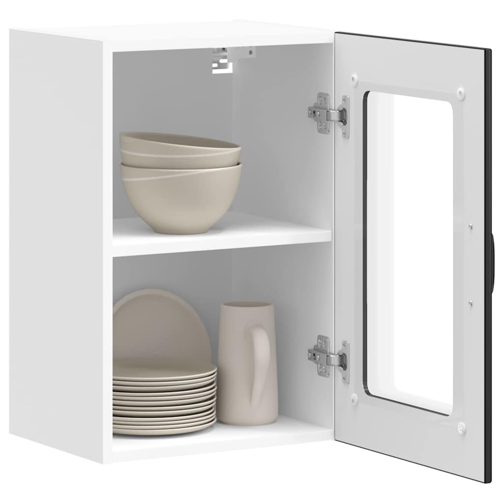 Kitchen Wall Cabinet with Glass Door "Lucca" Black