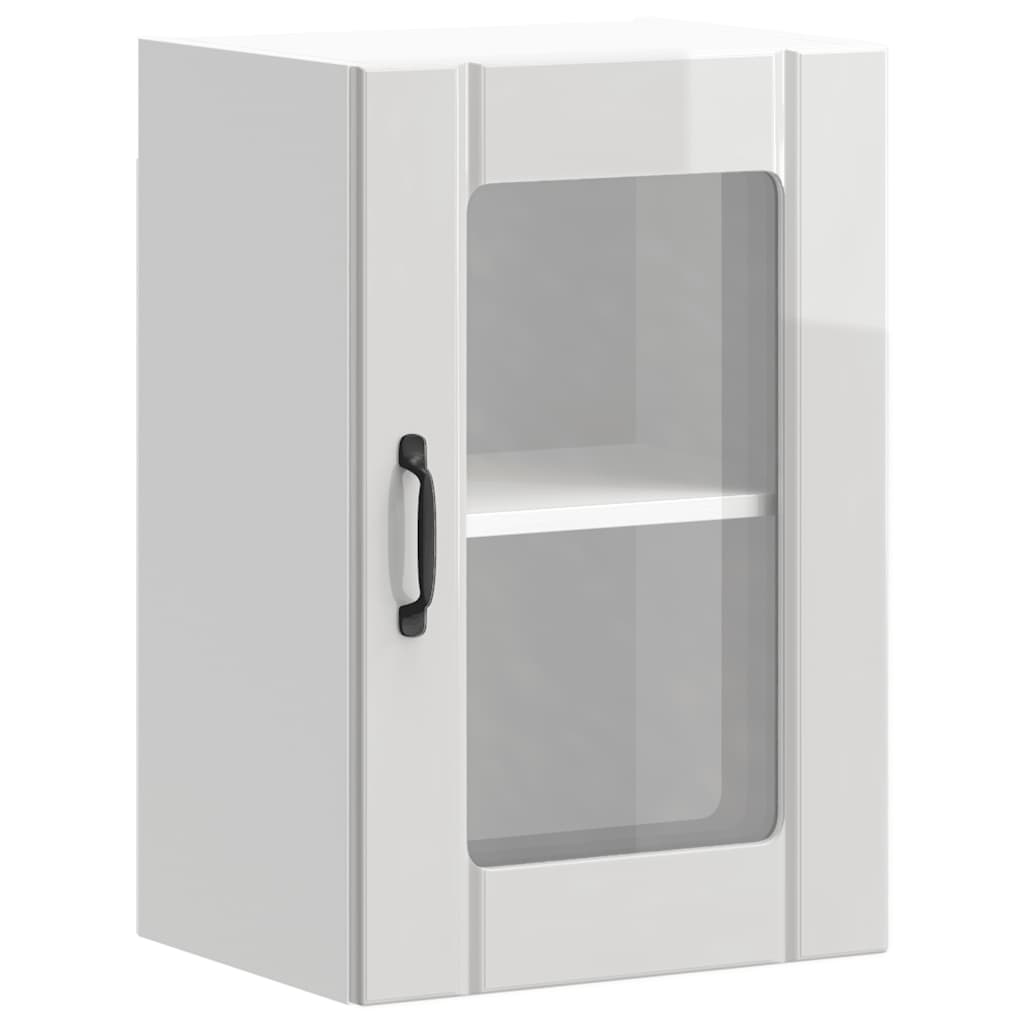 Kitchen Wall Cabinet with Glass Door "Lucca" High Gloss White