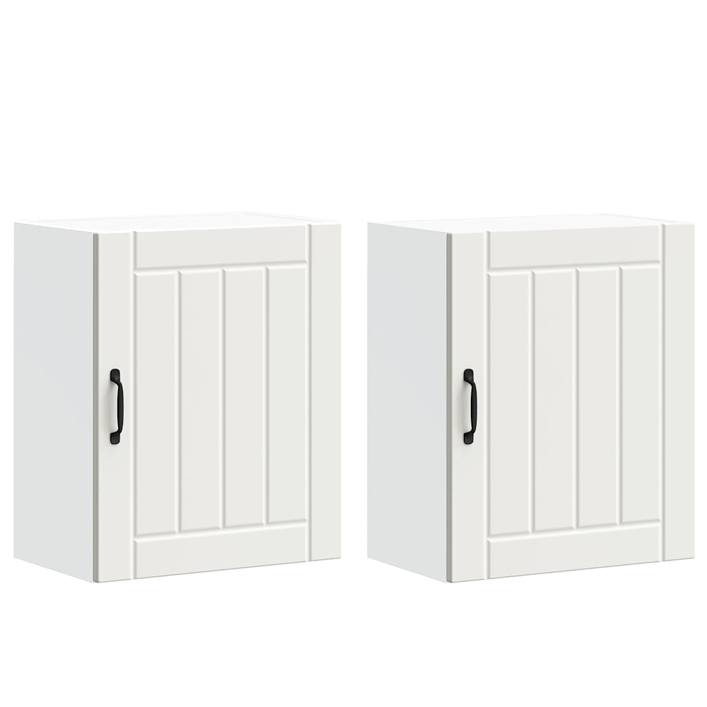 Kitchen Wall Cabinets 2 pcs "Lucca" White Engineered Wood