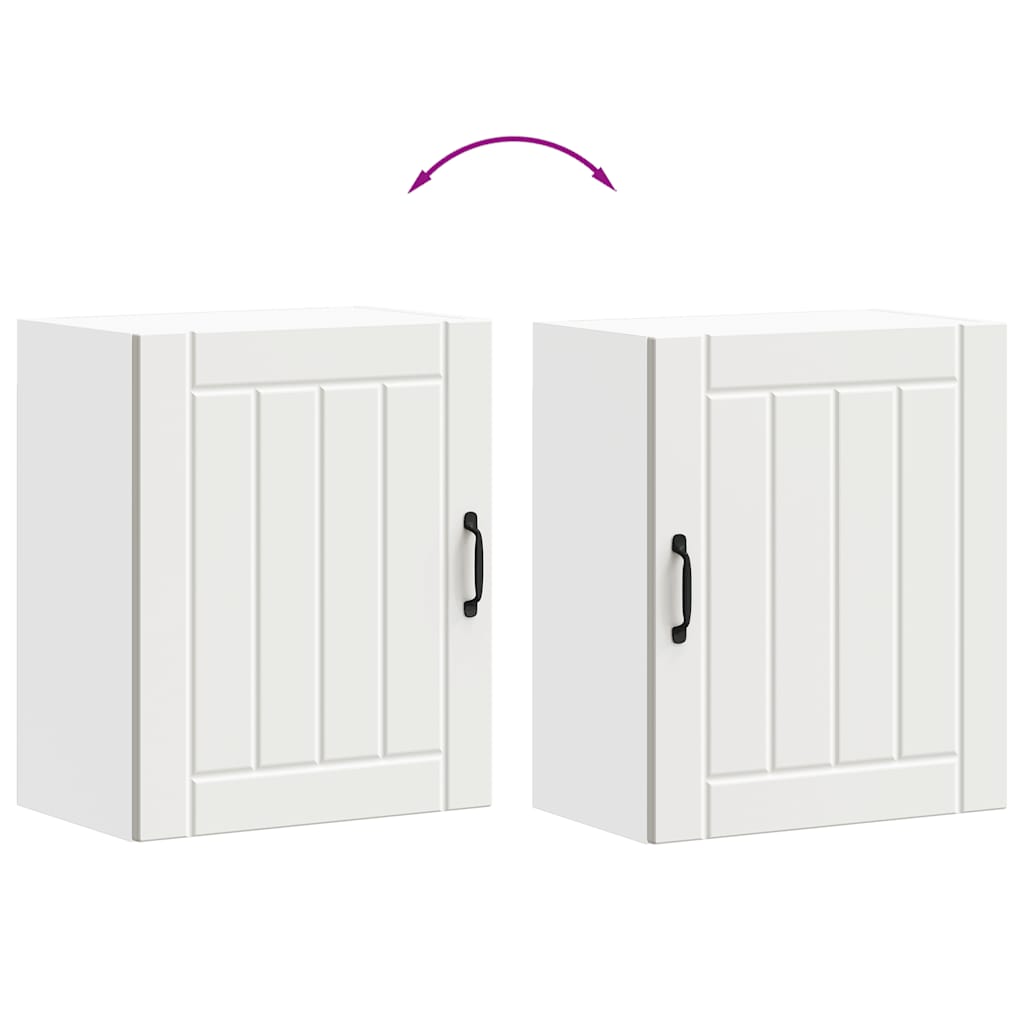 Kitchen Wall Cabinets 2 pcs "Lucca" White Engineered Wood