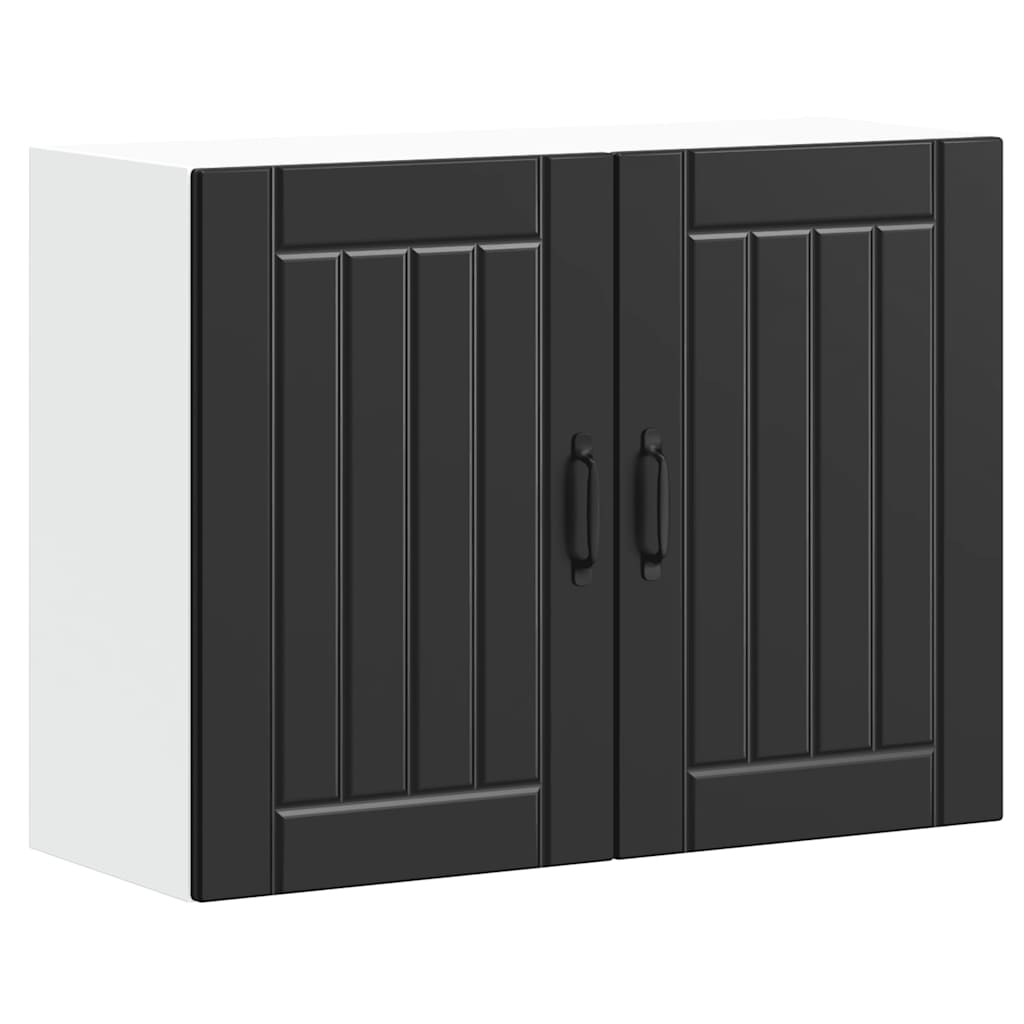 Kitchen Wall Cabinet "Lucca" Black Engineered Wood