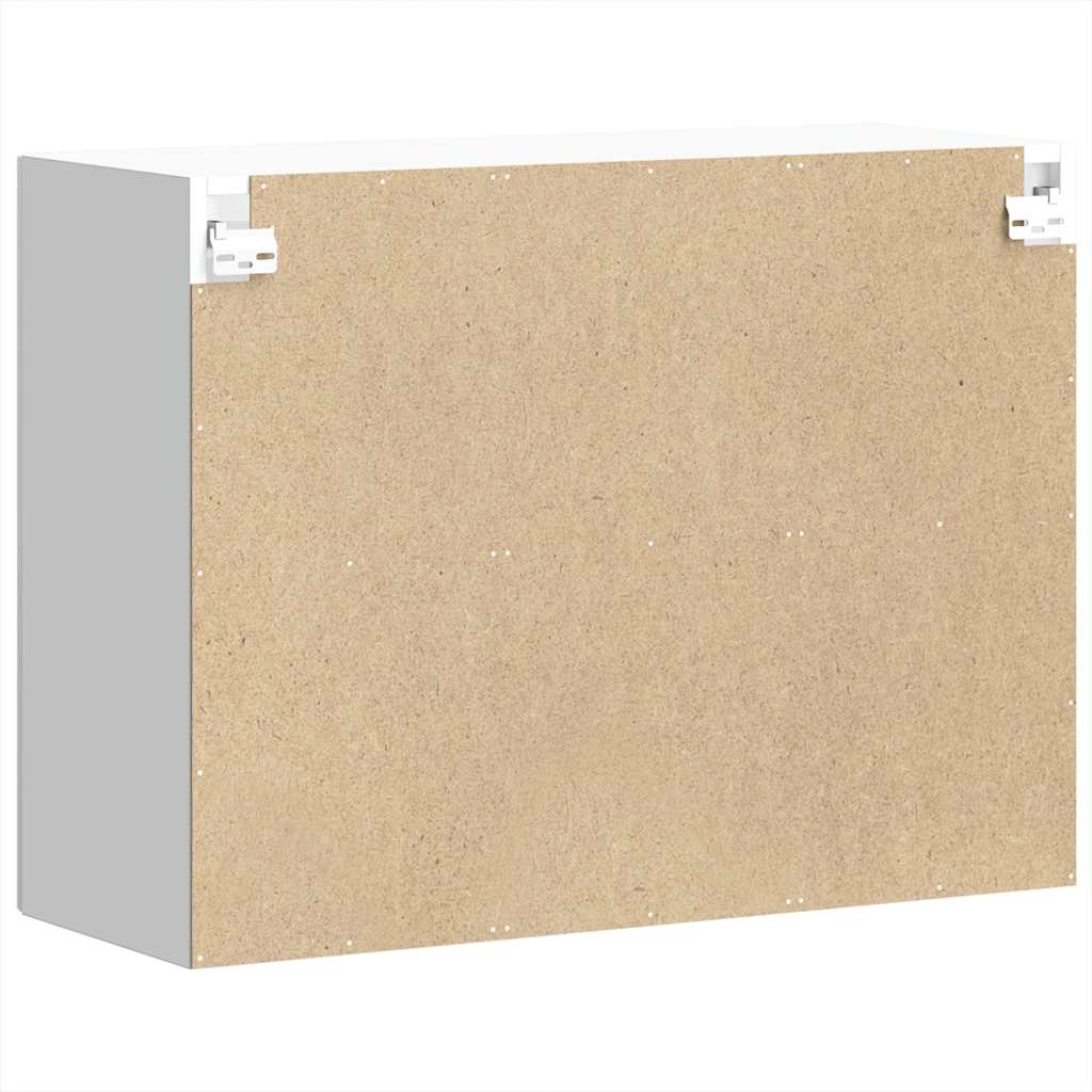 Kitchen Wall Cabinet with Glass Door "Lucca" High Gloss White Engineered Wood