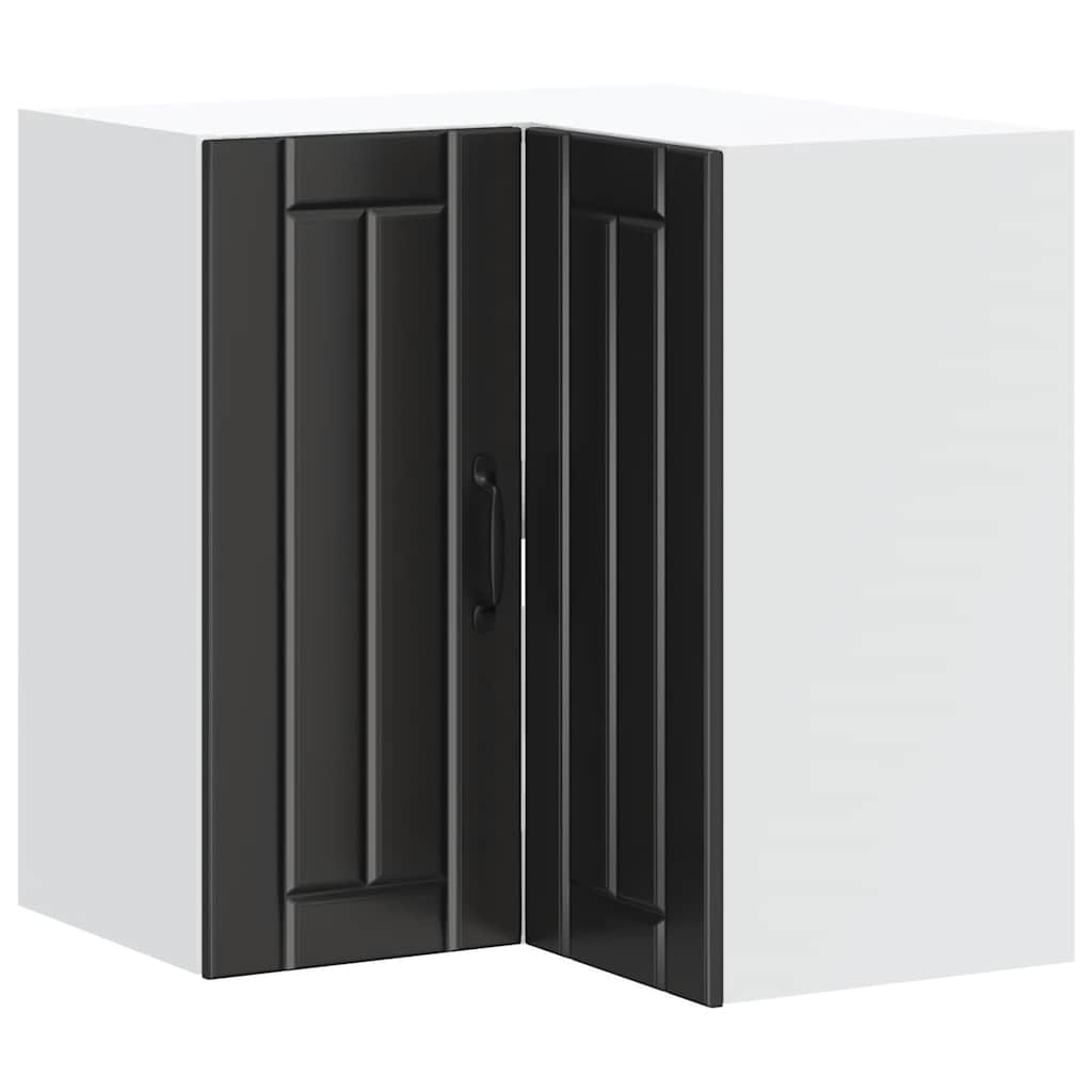 Kitchen Wall Corner Cabinet "Lucca" Black Engineered Wood
