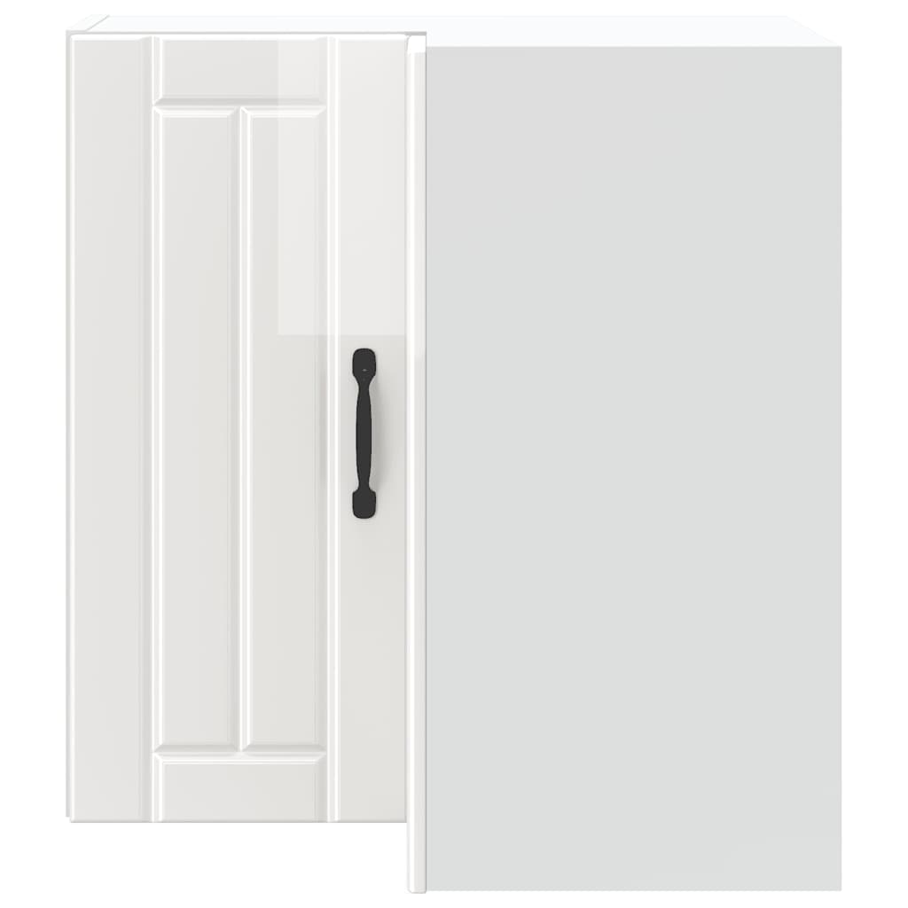Kitchen Wall Corner Cabinet "Lucca" High Gloss White Engineered Wood