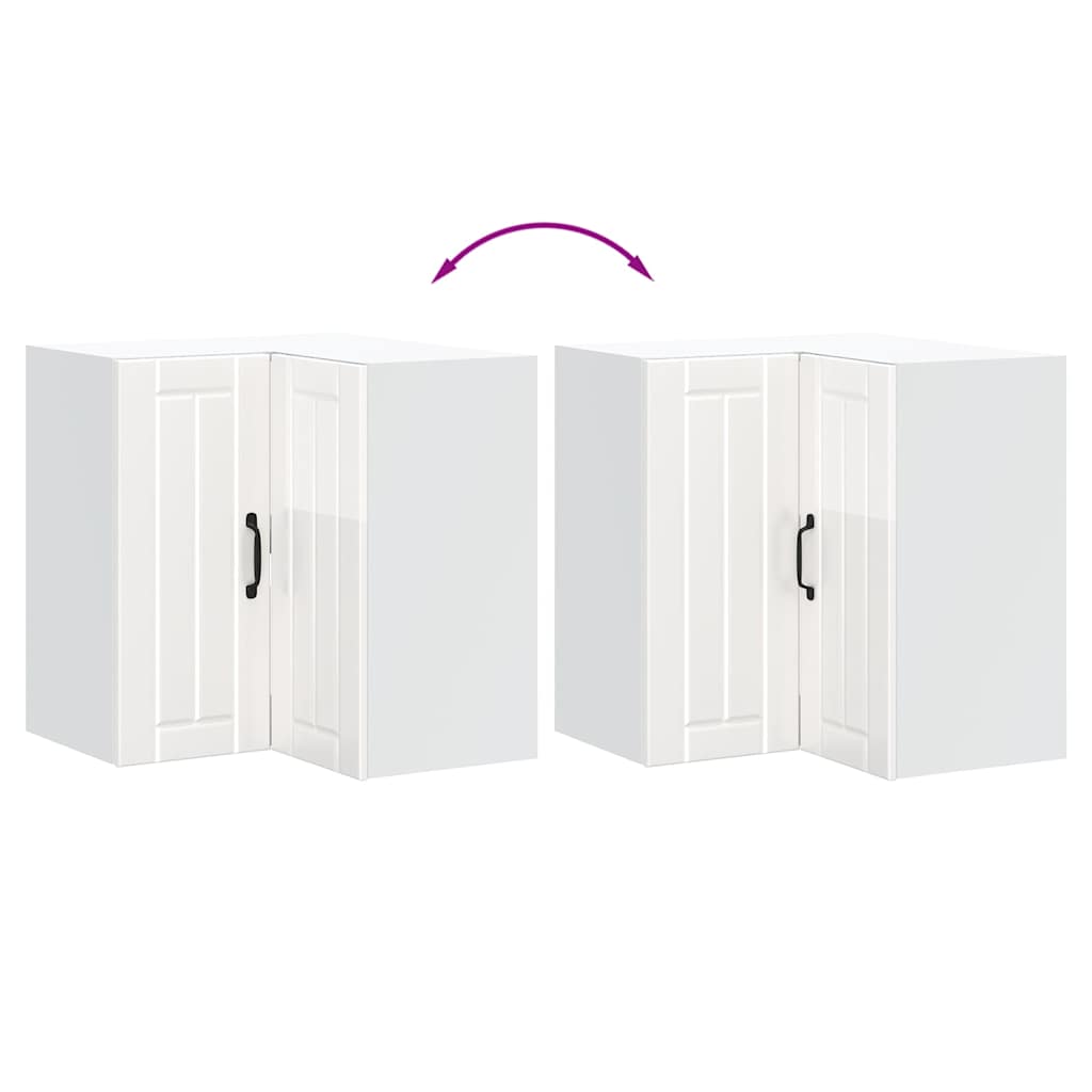 Kitchen Wall Corner Cabinet "Lucca" High Gloss White Engineered Wood