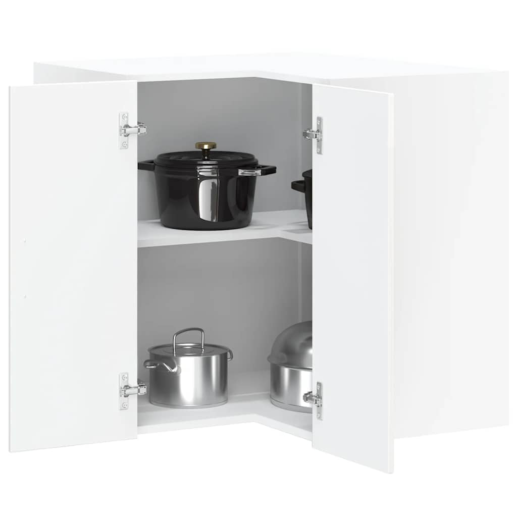 Kitchen Wall Corner Cabinet "Lucca" High Gloss White Engineered Wood