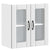 Kitchen Wall Cabinet with Glass Door Lucca White Engineered Wood