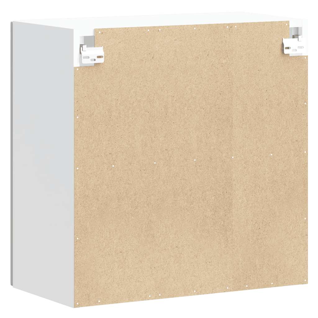 Kitchen Wall Cabinet with Glass Door "Lucca" High Gloss White Engineered Wood