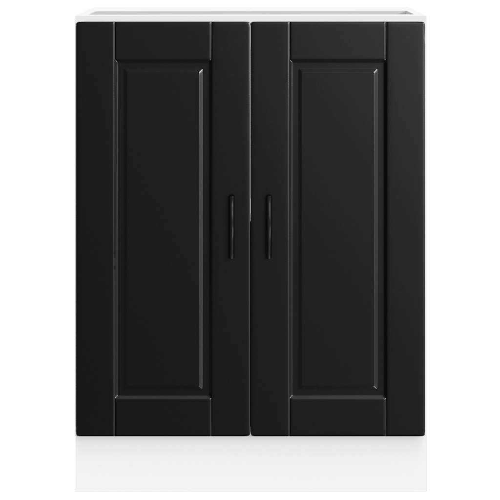 Kitchen Base Cabinet "Porto" Black Engineered Wood