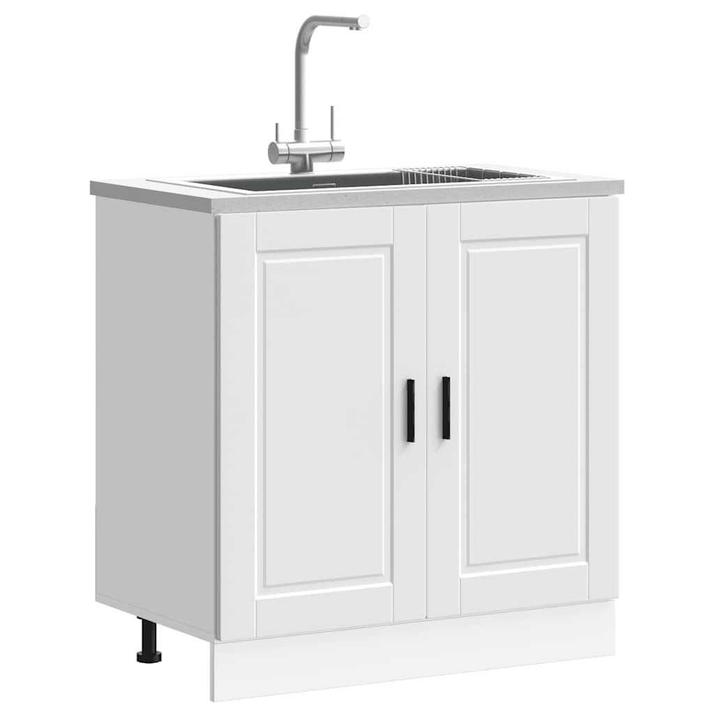 Sink Base Cabinet  Porto White 80x46x81.5 cm Engineered Wood