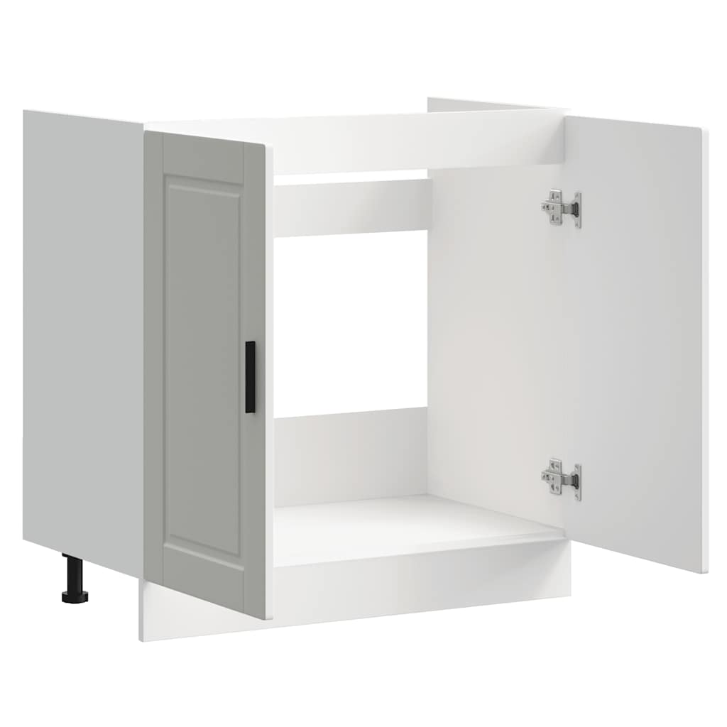 Sink Base Cabinet "Porto" High Gloss White 80x46x81,5 cm Engineered Wood