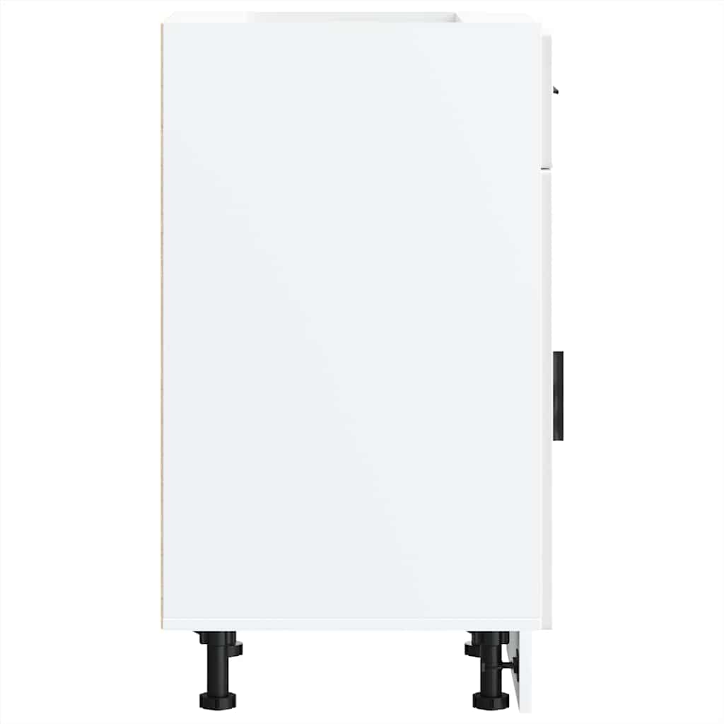Kitchen Base Cabinet "Porto" High Gloss White Engineered Wood
