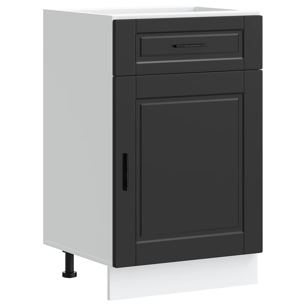 Kitchen Base Cabinet "Porto" Black Engineered Wood