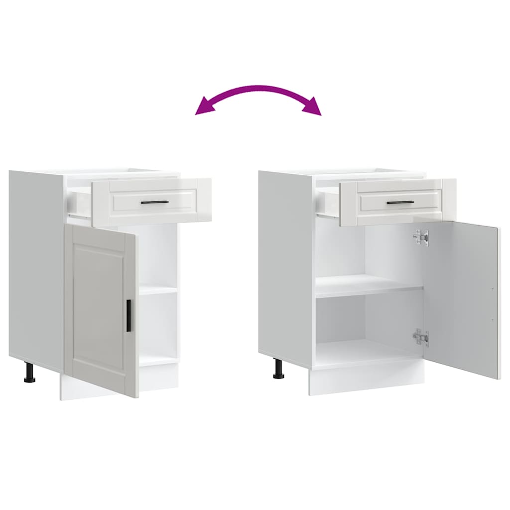 Kitchen Base Cabinet "Porto" High Gloss White Engineered Wood