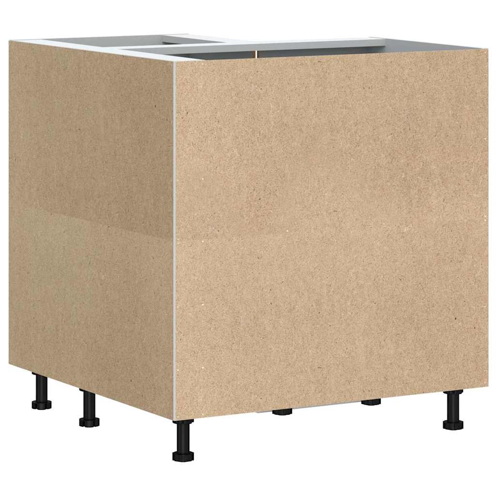 Kitchen Corner Base Cabinet "Porto" Black Engineered Wood