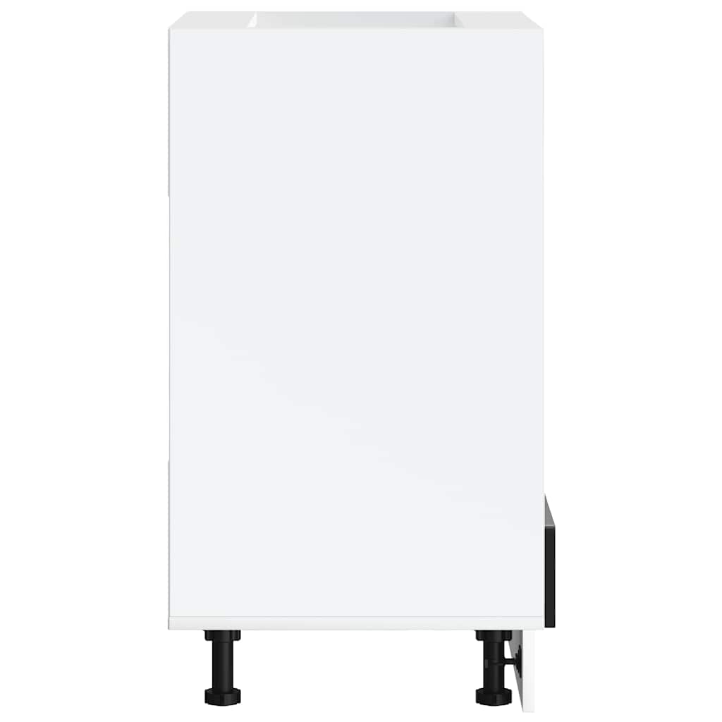 Oven Cabinet "Porto" Black Engineered Wood