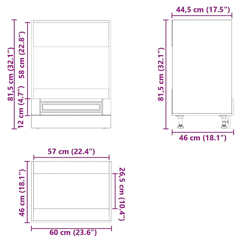 Oven Cabinet "Porto" High Gloss White Engineered Wood