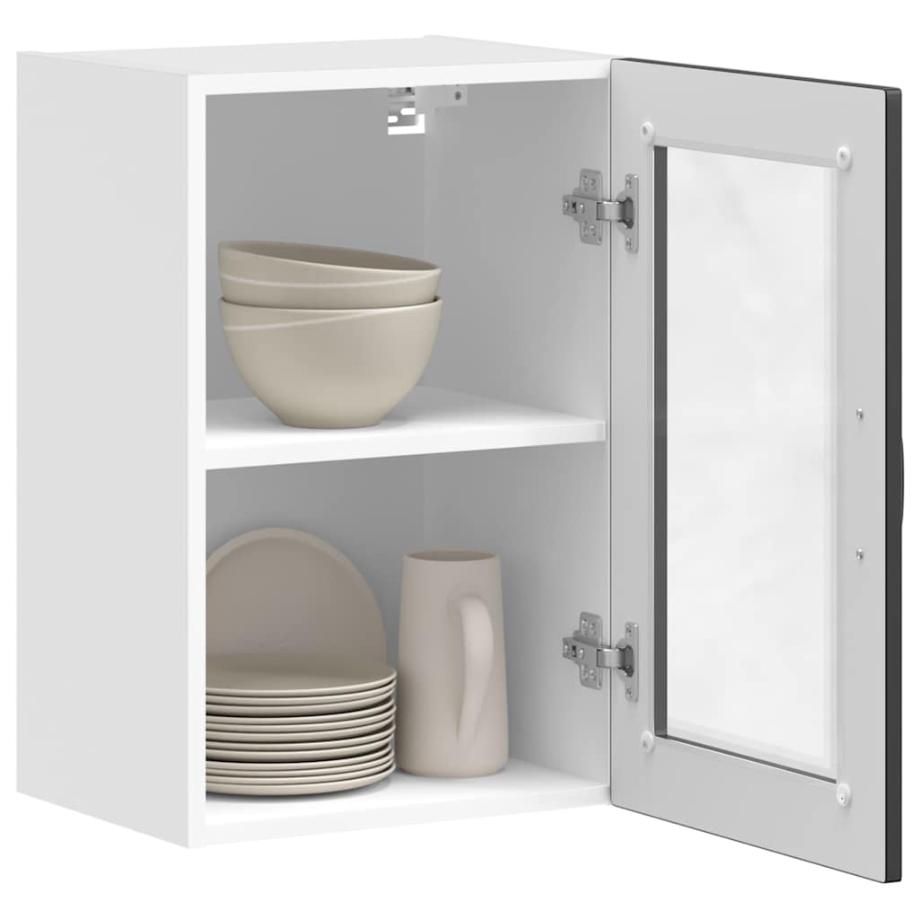 Kitchen Wall Cabinet with Glass Door "Porto" Black
