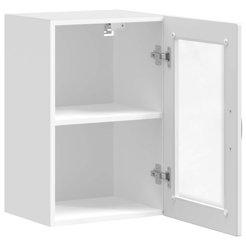 Kitchen Wall Cabinet with Glass Door "Porto" High Gloss White