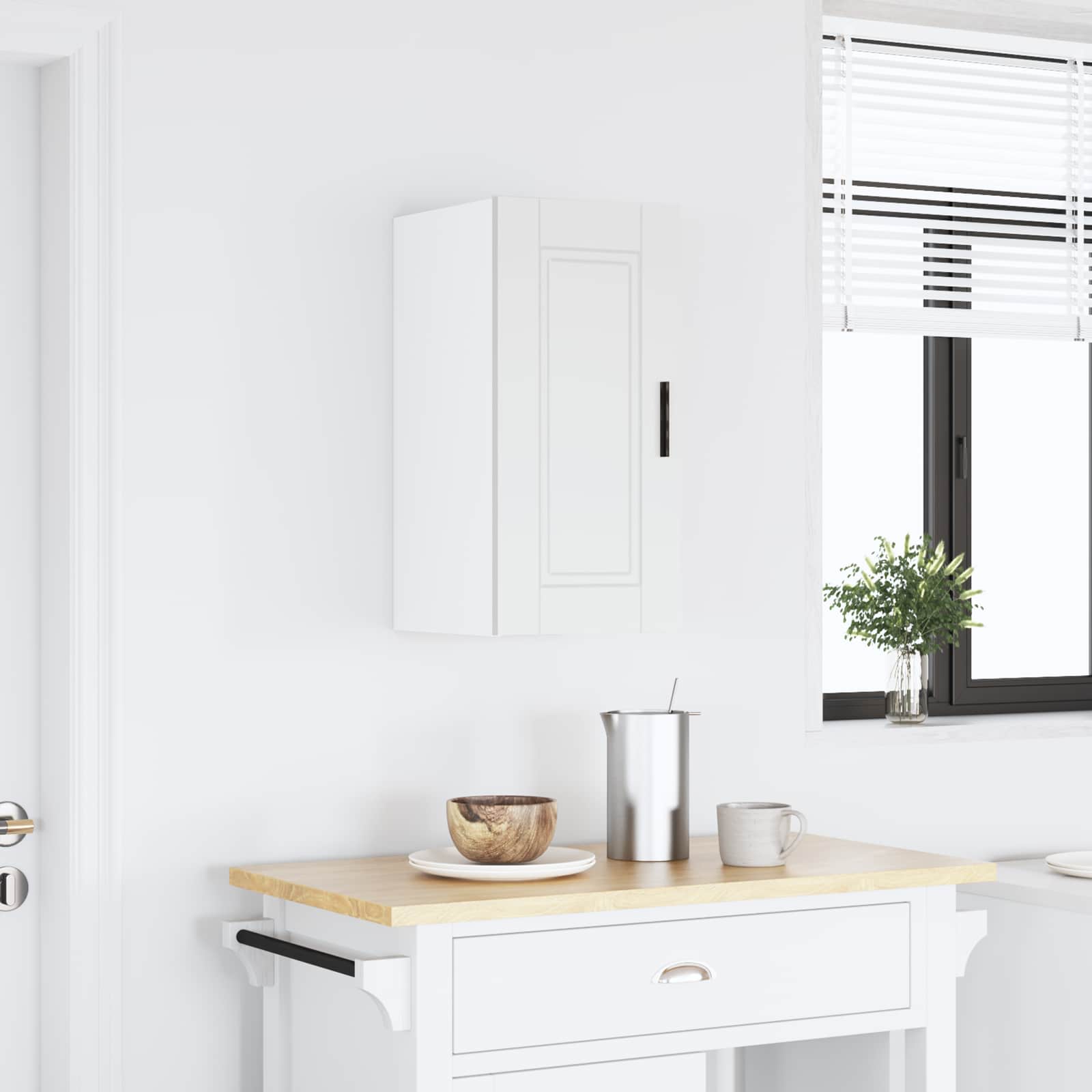 Kitchen Wall Cabinet Porto White Engineered Wood