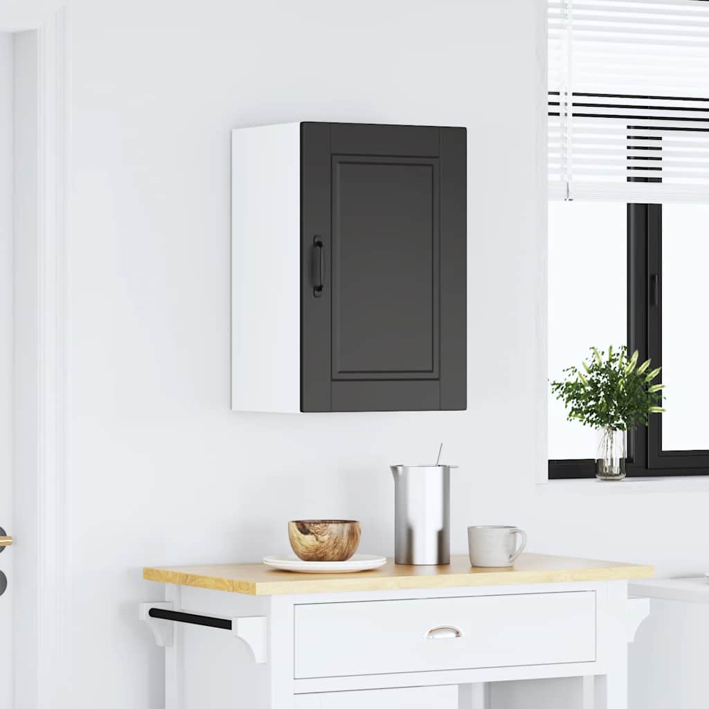 Kitchen Wall Cabinet "Porto" Black Engineered Wood