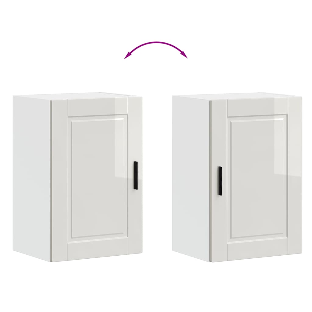 Kitchen Wall Cabinet "Porto" High Gloss White Engineered Wood