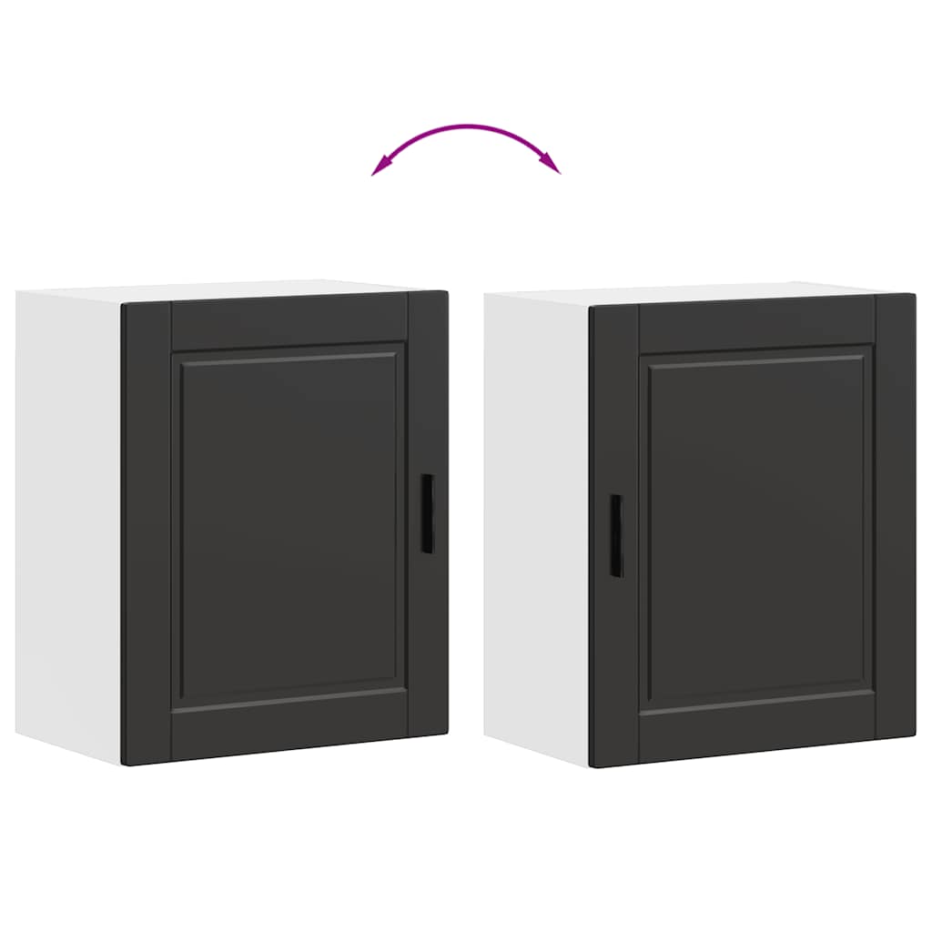 Kitchen Wall Cabinet "Porto" Black Engineered Wood