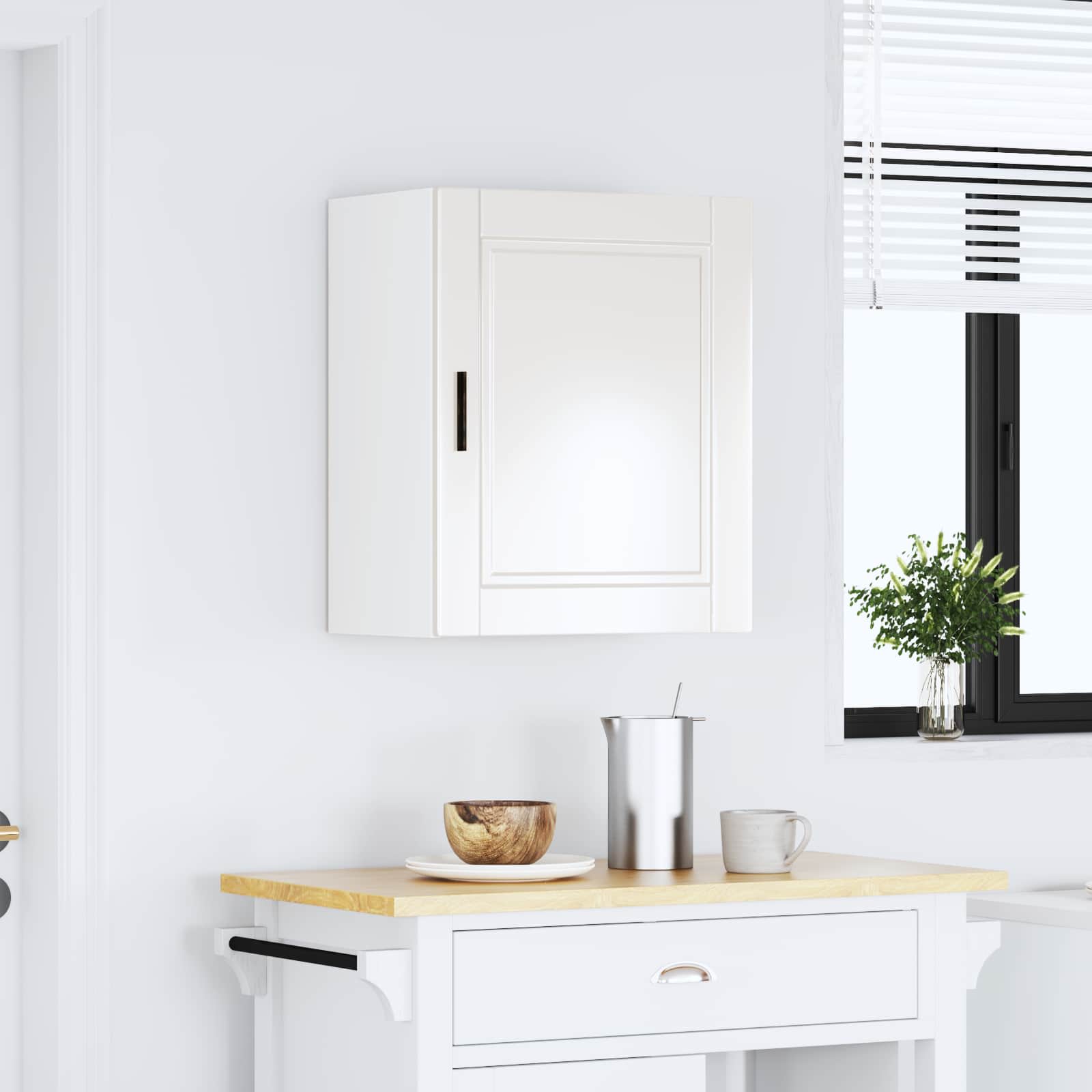 Kitchen Wall Cabinet "Porto" High Gloss White Engineered Wood