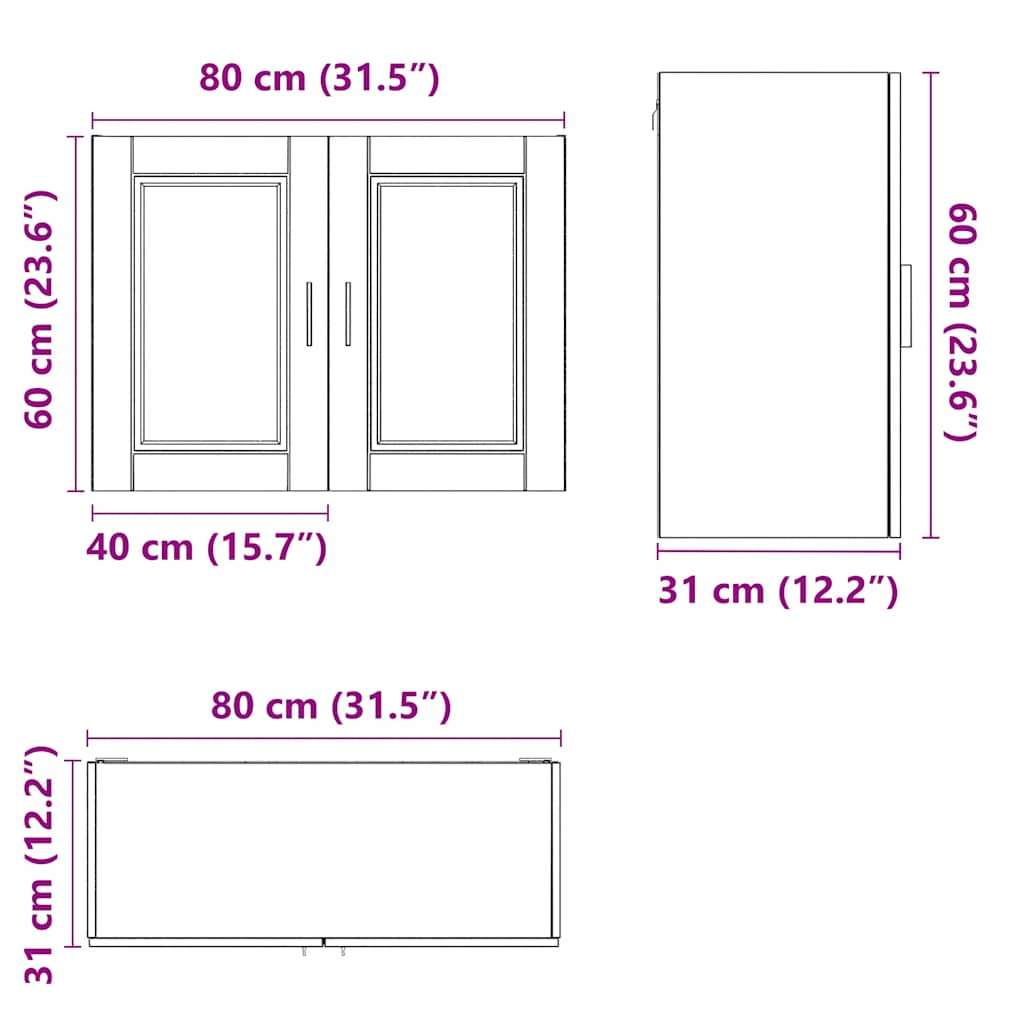 Kitchen Wall Cabinet Porto White Engineered Wood