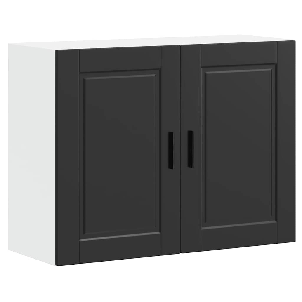 Kitchen Wall Cabinet "Porto" Black Engineered Wood