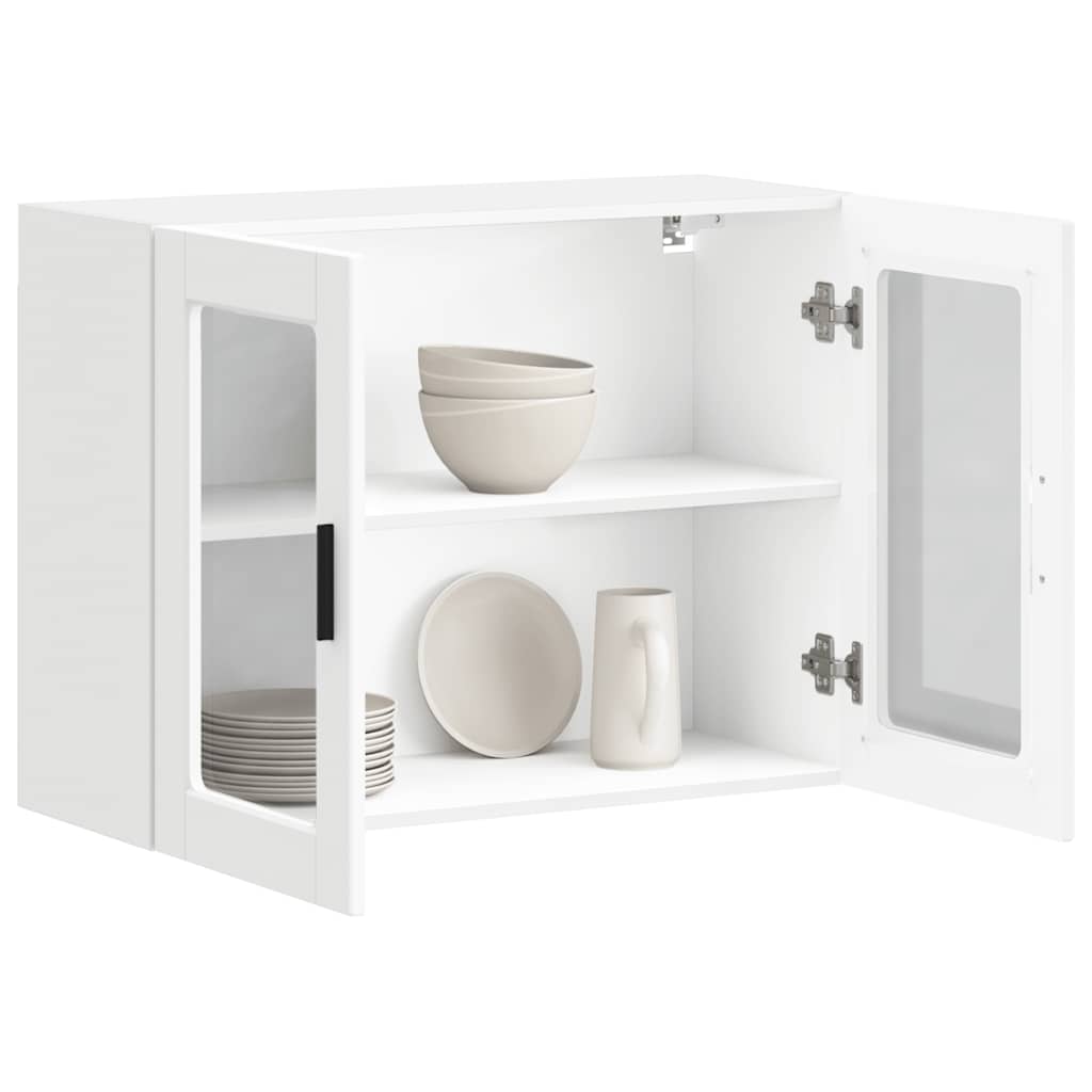 Kitchen Wall Cabinet with Glass Door "Porto" White
