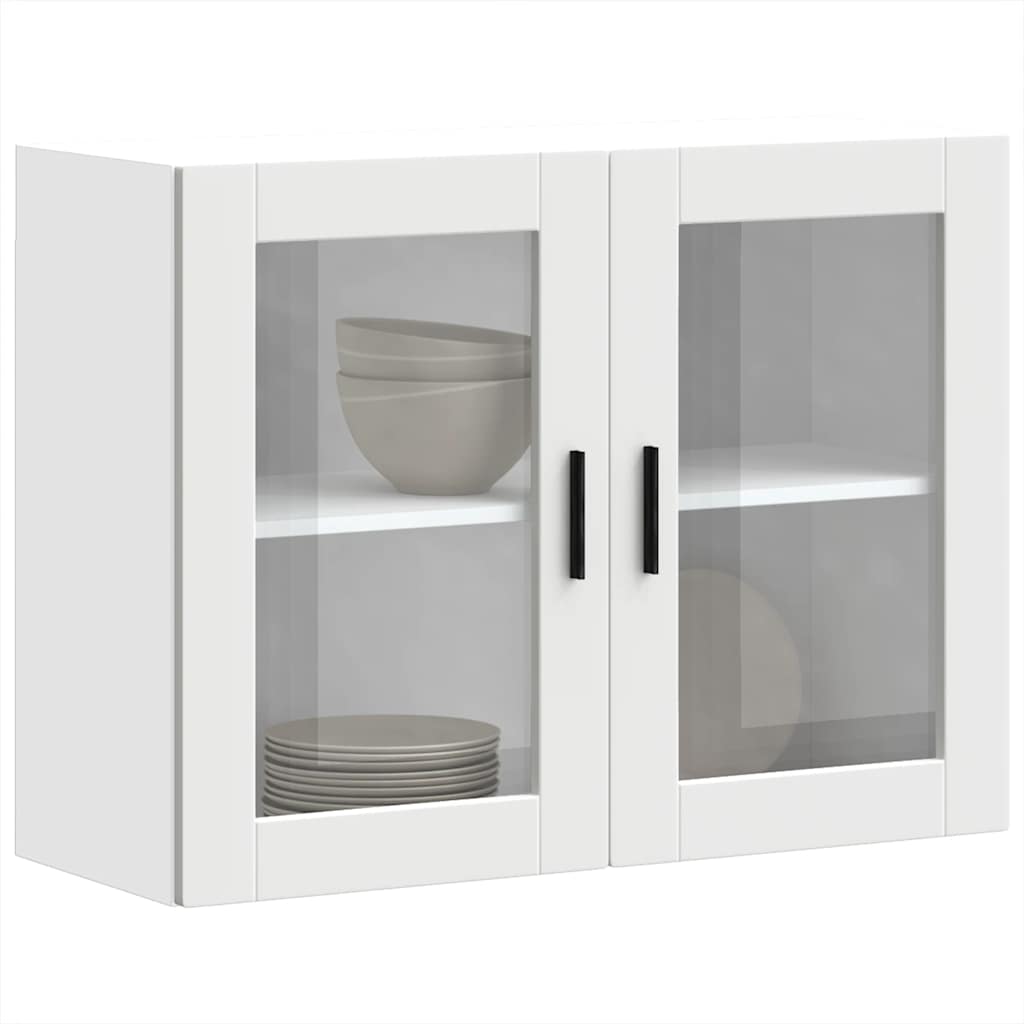 Kitchen Wall Cabinet with Glass Door &quot;Porto&quot; White