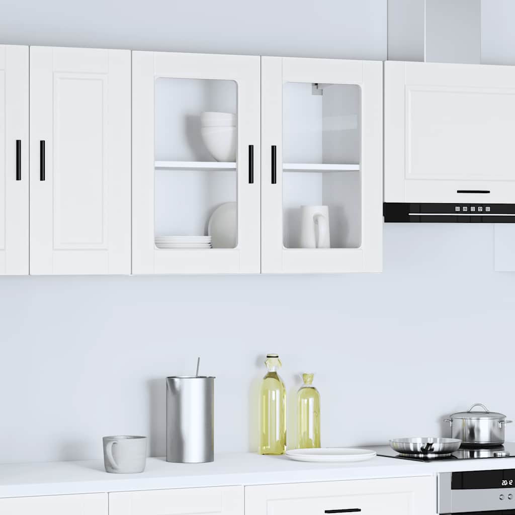 Kitchen Wall Cabinet with Glass Door "Porto" White
