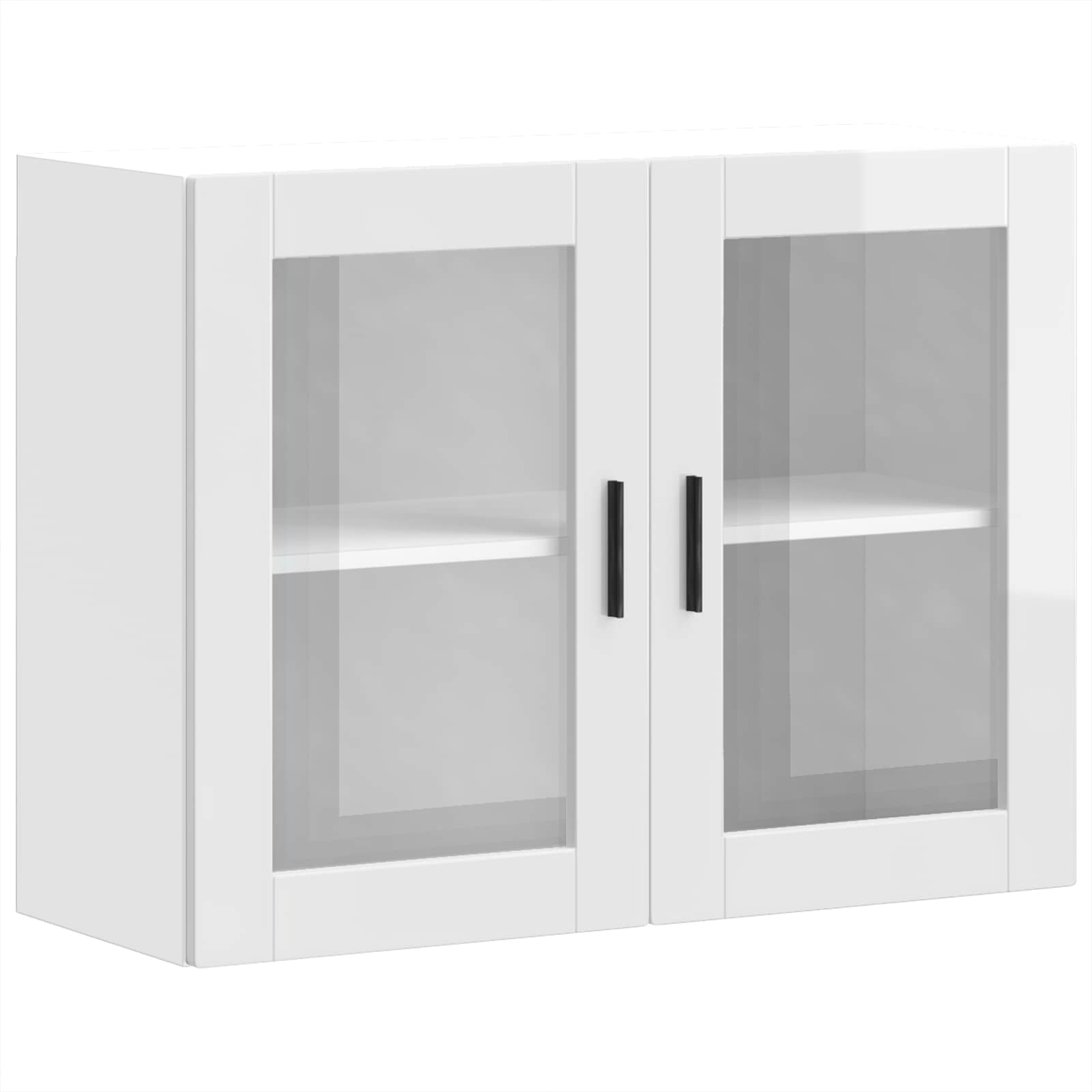 Kitchen Wall Cabinet with Glass Door "Porto" High Gloss White