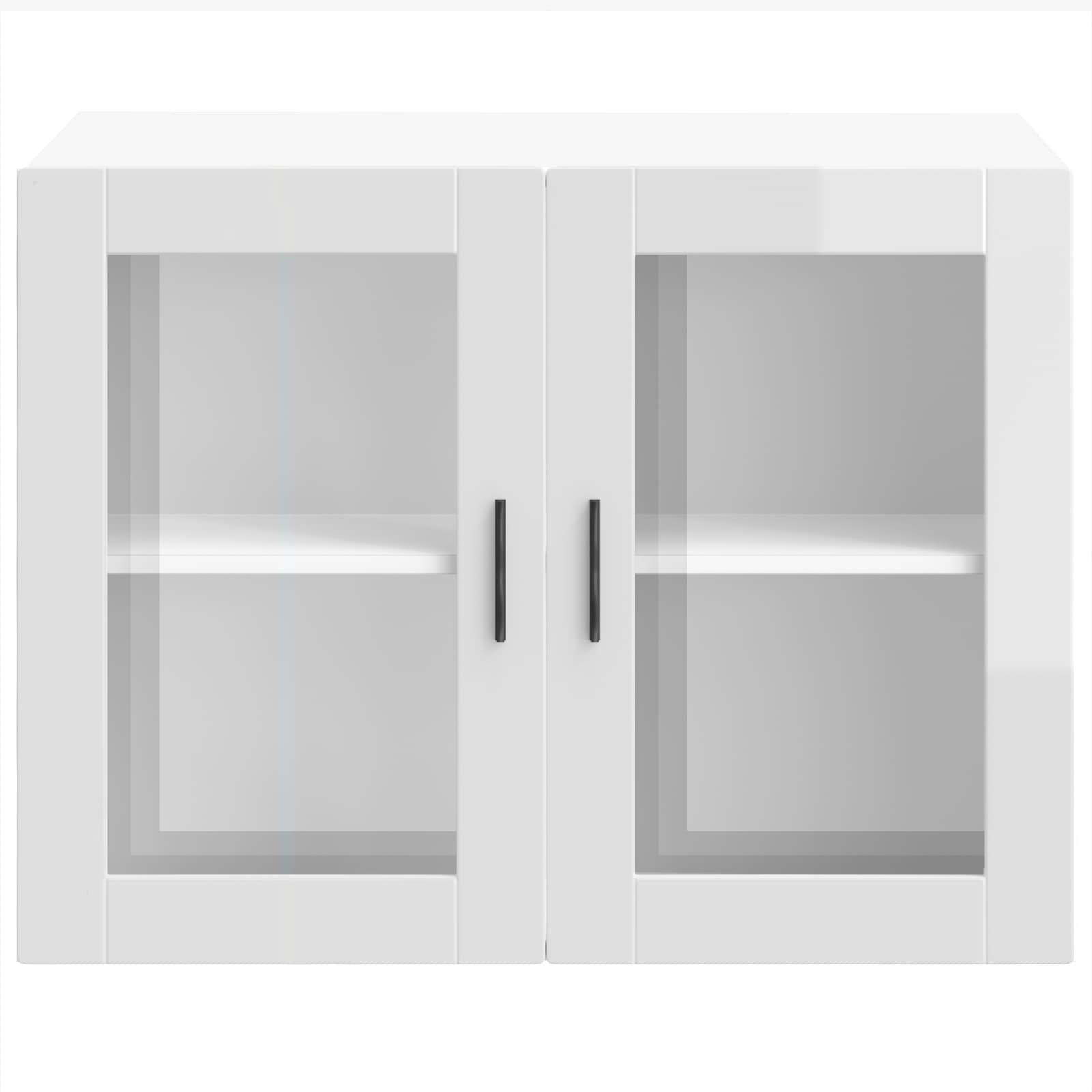 Kitchen Wall Cabinet with Glass Door "Porto" High Gloss White