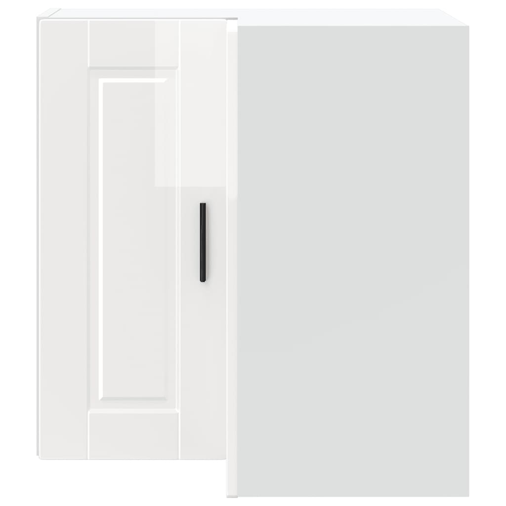 Kitchen Wall Corner Cabinet "Porto" High Gloss White Engineered Wood